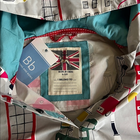 Mini Boden London themed size 9-10 Colorful Kids Rain Poncho - Picture 3 of 9